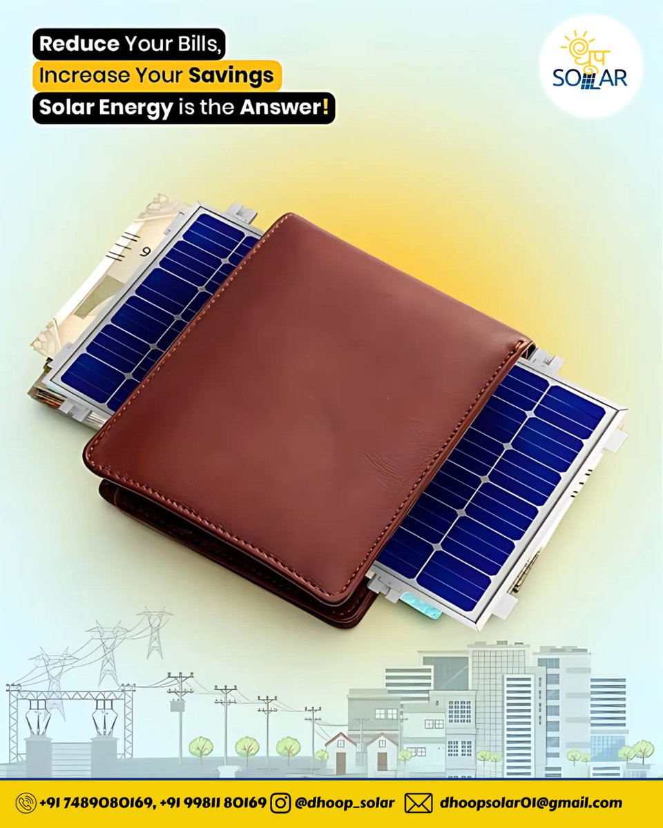 Turn sunshine into savings! ☀💰 Switch to solar with Dhoop Solar and watch your bills drop while your wallet grows.
.
Visit Us: dhoopsolar.in
.
#DhoopSolar #solar #SolarEnergy #FreeElectricity #GoGreen #SolarSavings #GreenEnergy #SolarPower #SustainableLiving