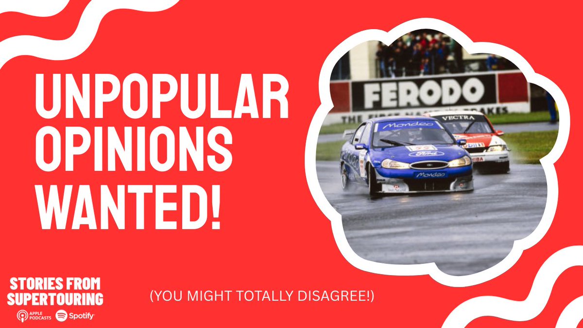 1990sBTCC.com (@1990sbtcc) on Twitter photo We want your unpopular Super Touring opinions!
Post them below and you could find yourself on an episode of <a href="/SuperTouringPod/">Stories From SuperTouring 🎙️</a>!
✍🏻👇🏻 We want your unpopular Super Touring opinions!
Post them below and you could find yourself on an episode of <a href="/SuperTouringPod/">Stories From SuperTouring 🎙️</a>!
✍🏻👇🏻