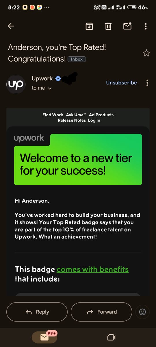 MachTechie's tweet photo. Got the top rated badge on @Upwork 😇 https://t.co/lmwVNNSySK