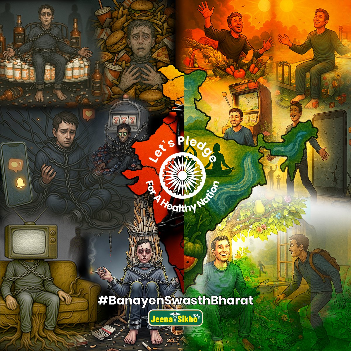 #BanayenSwasthBharat के साथ बताएं – आप क्या बदलाव लाएंगे?
इस 15 अगस्त, अपना संकल्प शेयर करें।
स्वस्थ भारत का सपना, आपकी सोच से सच होगा।