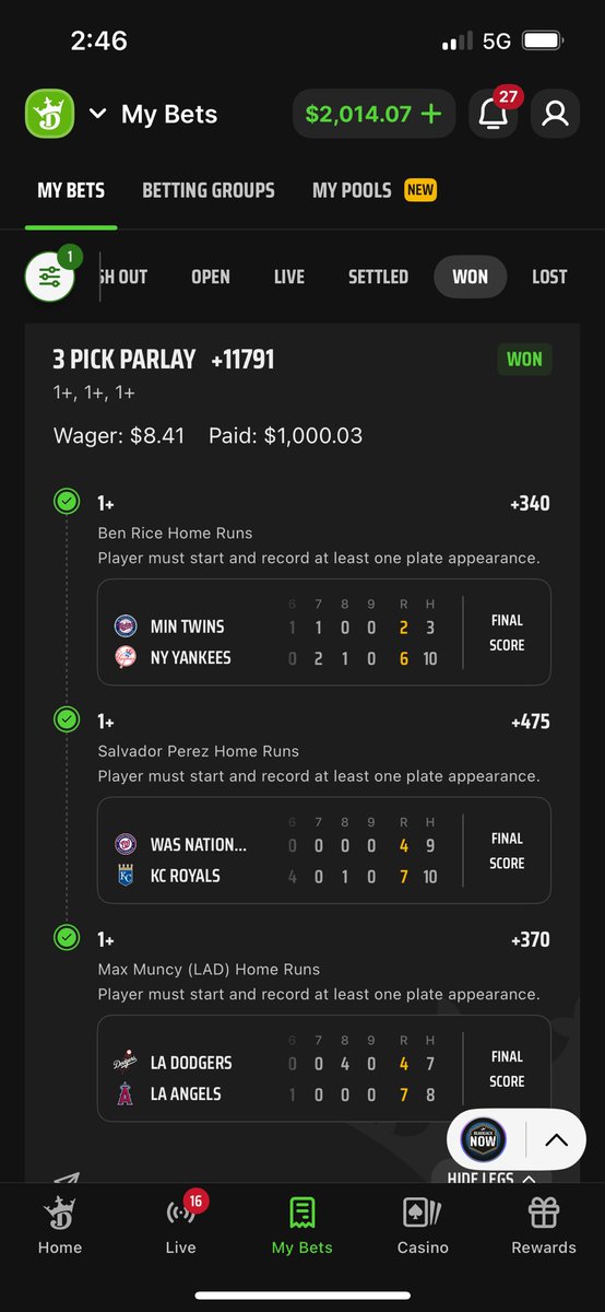 blw5__'s tweet image. 4 3 hr parlay in the last day, 1 bang yesterday, 3 banged today.