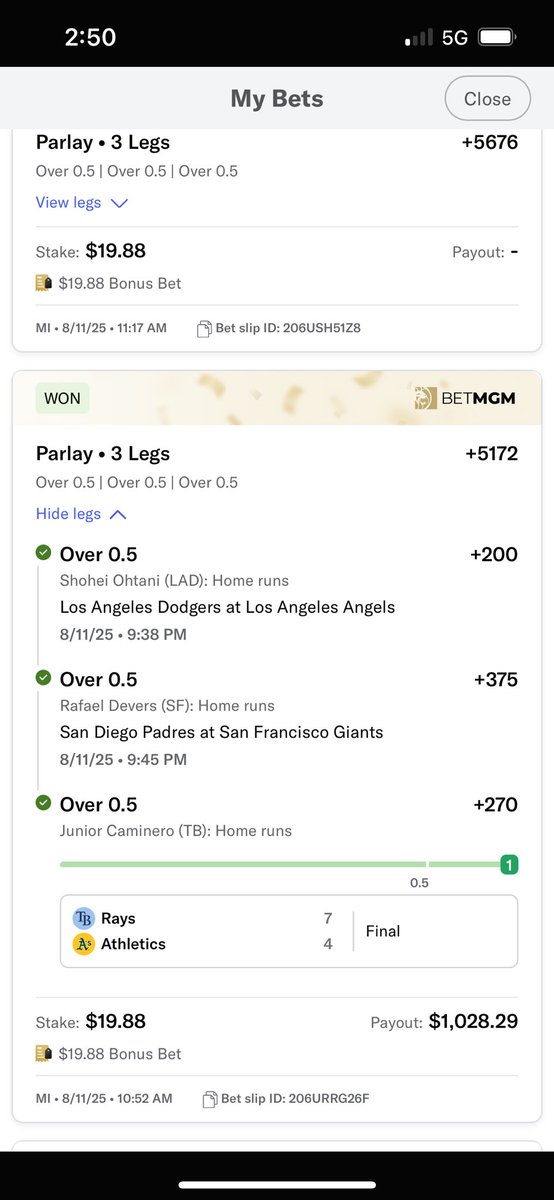 blw5__'s tweet image. 4 3 hr parlay in the last day, 1 bang yesterday, 3 banged today.