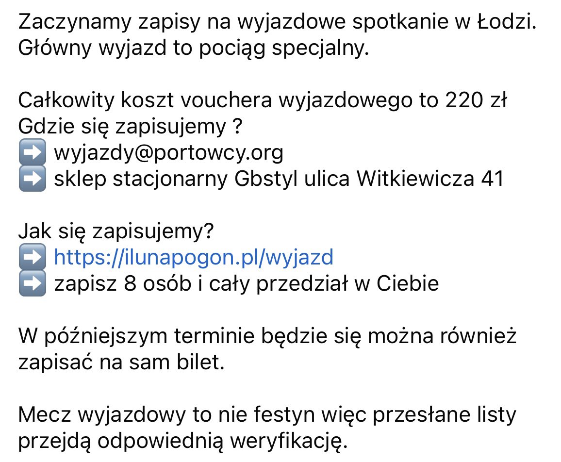 Wyjazd do Łodzi.

Tu tworzymy listy: ilunapogon.pl/wyjazd