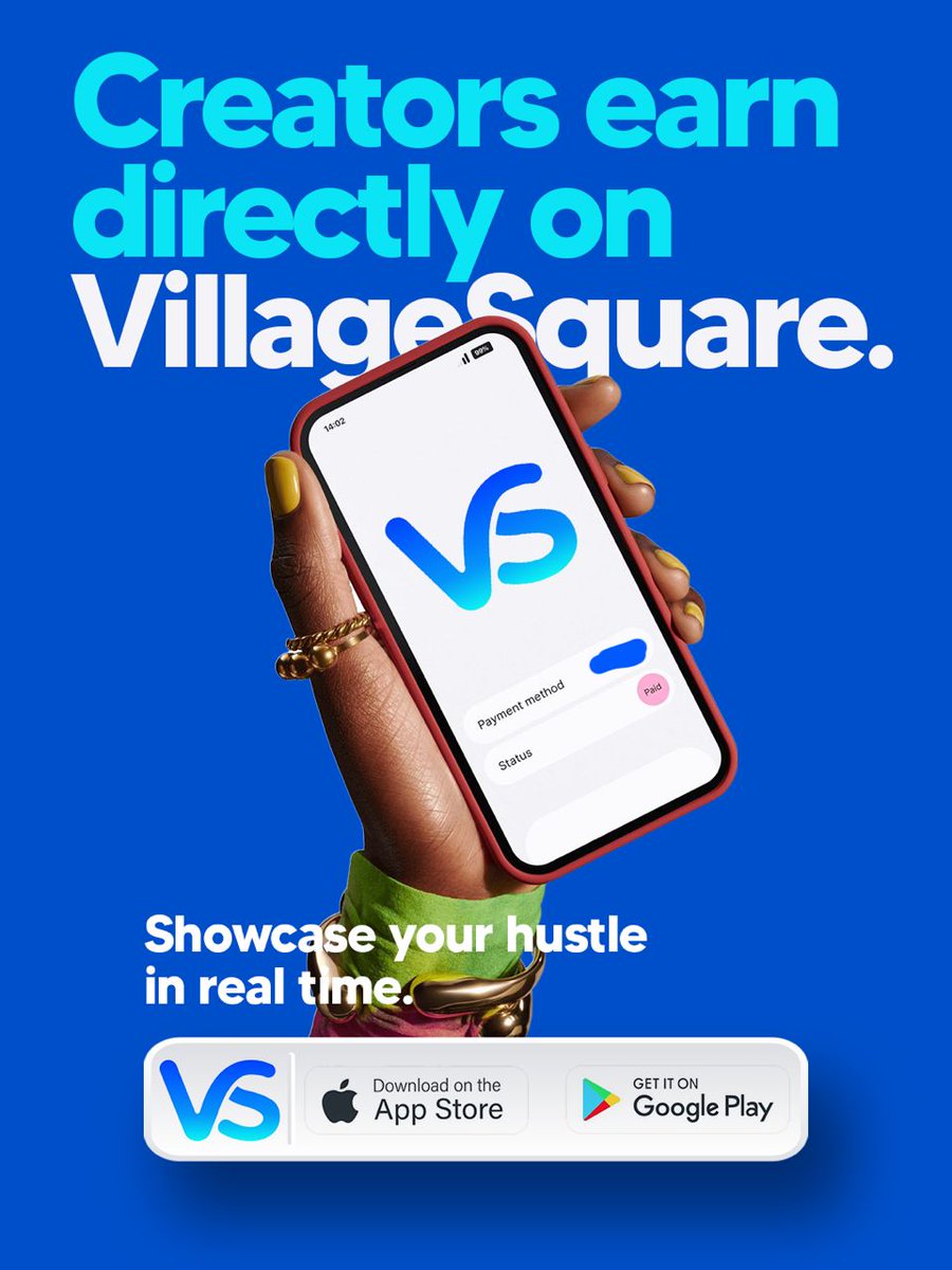 Your talent deserves to shine 🌟
With #VillageSquareApp, you’re not just posting, you’re profiting. Go live, showcase your skills, and watch your fans become customers instantly

&gt;&gt;&gt; play.google.com/store/apps/det…