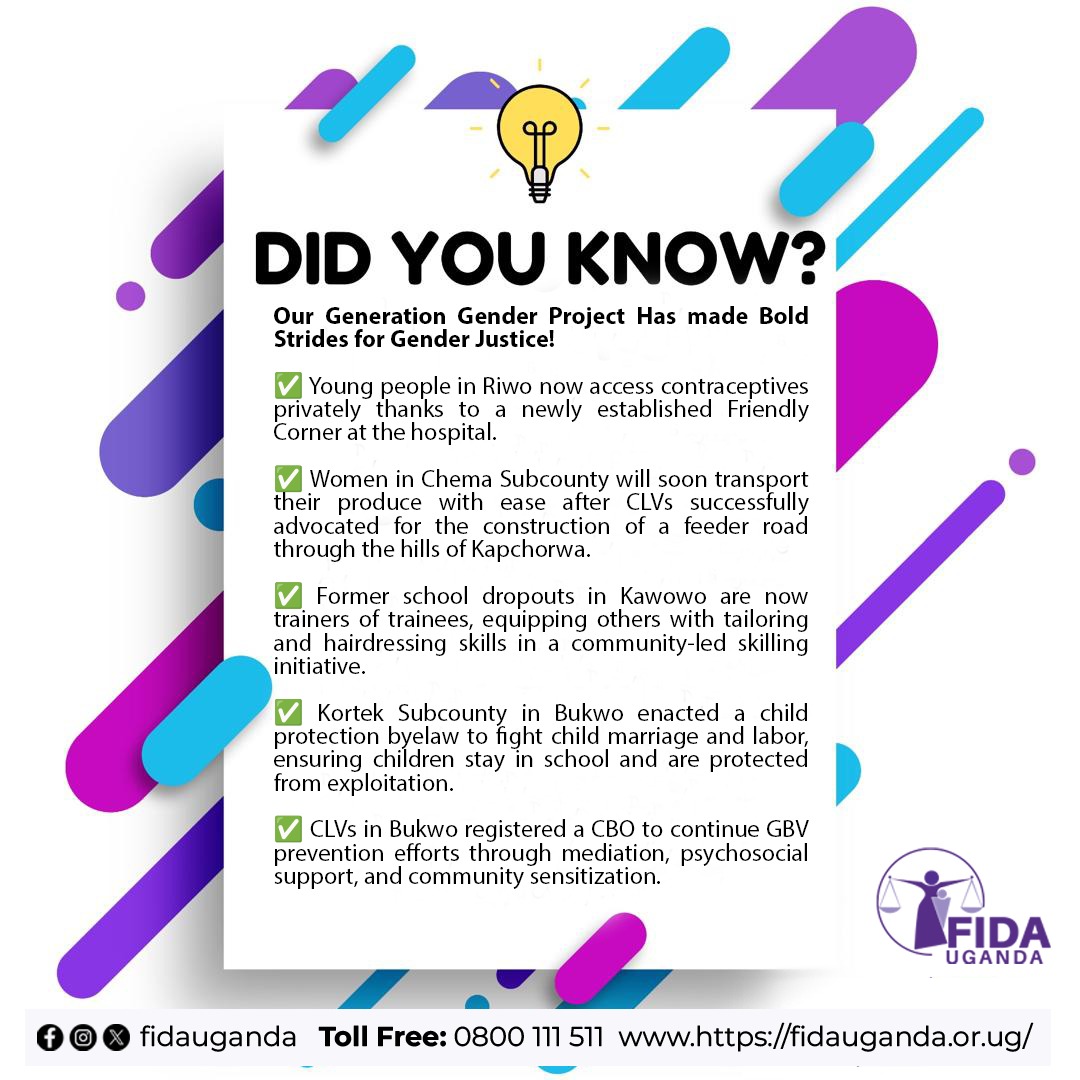 Through our Generation Gender project, supported by Rutgers International, <a href="/SonkeTogether/">Sonke Gender Justice</a>, <a href="/cehurduganda/">CEHURD Uganda</a>, and <a href="/reachahand/">Reach A Hand Uganda</a>, we have reached and empowered communities, raising awareness and advancing gender justice at the grassroots level. We remain steadfast and committed to