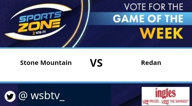 WSB-TV sports (@wsbtv_) on Twitter photo GAME of the week
<a href="/StoneMtnFB/">Stone Mountain Football</a> 🆚<a href="/RedanBallCoach/">Coach Damien L. Wimes @RedanBallCoach</a>
thursday, August 14 @ 6pm.
Come support your favorite team.
Watch Here: s.id/wsb-tv GAME of the week
<a href="/StoneMtnFB/">Stone Mountain Football</a> 🆚<a href="/RedanBallCoach/">Coach Damien L. Wimes @RedanBallCoach</a>
thursday, August 14 @ 6pm.
Come support your favorite team.
Watch Here: s.id/wsb-tv