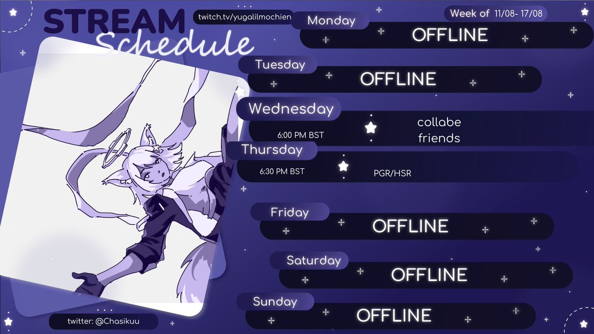 This week it’s gonna chill and chostic at collabe
Back lil more gatcha games 
#Envtuber