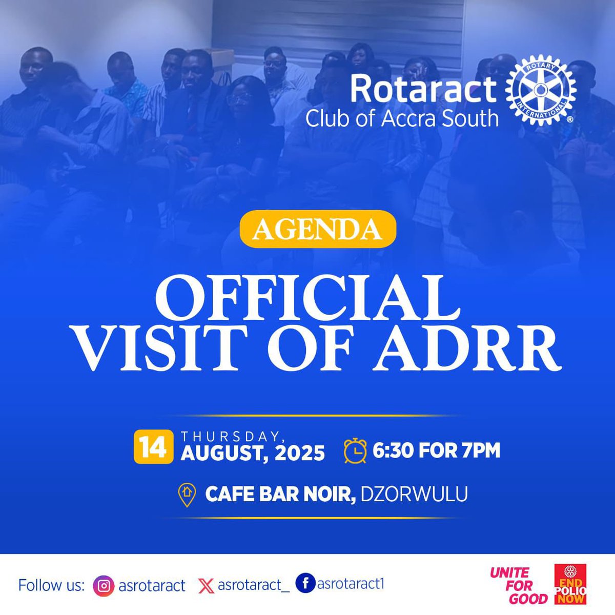 The official visit of the ADRR is a significant step towards fostering stronger district relationships.

See you all 🥳🤗

*#ADRR
*#August
*#WeUniteForGood
*#Southsiders
*#EliteClub