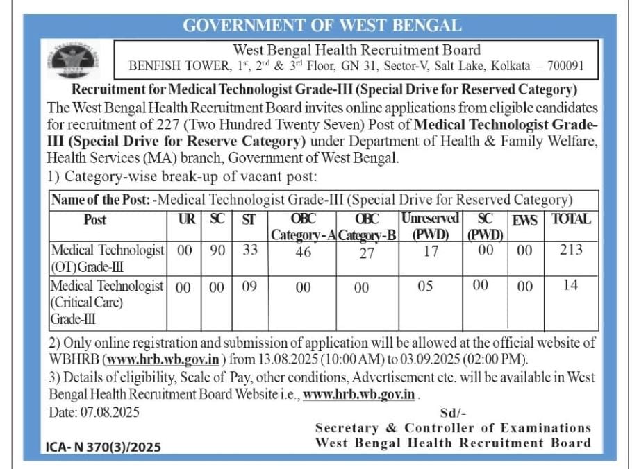 AnkitaDutt66824's tweet photo. No vacancies for Unreserved candidates...unfair WBHRB... please help us @MamataOfficial @Chandrimaaitc @DrSudiptoRoyMLA @banglaabcd9 @BanglaRepublic @abpanandatv @Zee24Ghanta 
#StandWithMTs #justiceformts #UnfairWBHRB #savealliedhealthCareprofessions https://t.co/R6BkG74qq8