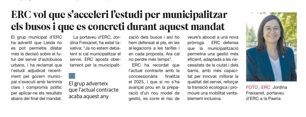 Jordina Freixanet i Pardo | Lleida (@jfreixanet) on Twitter photo 🚍 Volem que s’acceleri l’estudi per municipalitzar els busos i demanem compromís polític perquè sigui realitat aquest mandat
📎ercpaeria.cat/esquerra-vol-q…
Prou de sancions i zones blaves sense alternatives reals d'un transport públic adient a la ciutat que som
#Lleida #Mobilitat 🚍 Volem que s’acceleri l’estudi per municipalitzar els busos i demanem compromís polític perquè sigui realitat aquest mandat
📎ercpaeria.cat/esquerra-vol-q…
Prou de sancions i zones blaves sense alternatives reals d'un transport públic adient a la ciutat que som
#Lleida #Mobilitat