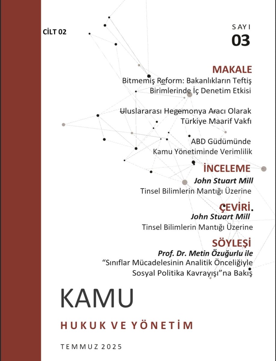 Kamu Hukuk ve Yönetim Dergisinin 3. sayısı yayında💫Sayıya khydergi.com/index.php/pub adresinden ulaşabilirsiniz.