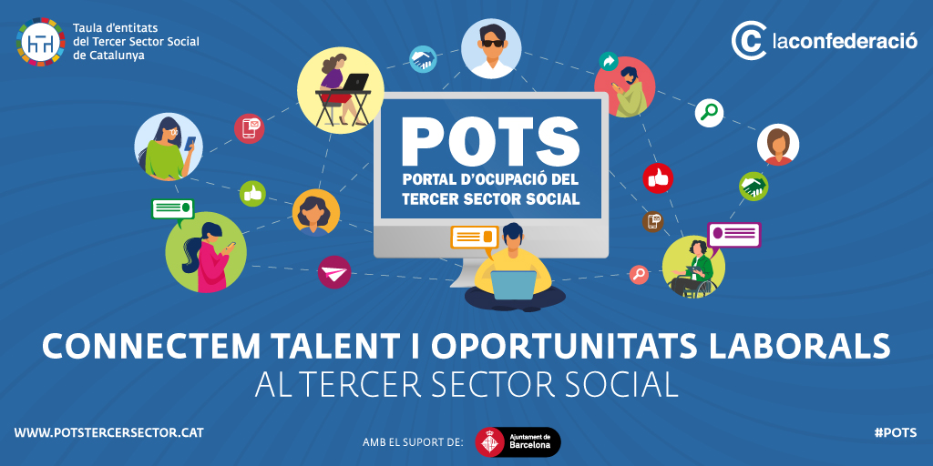Busques feina al #tercersectorsocial❓
Busques professionals per a la teva entitat❔

📢 Descobreix #POTS, el portal d’ocupació del #TercerSector que connecta talent i oportunitats laborals! 🤝

🔗 Entra-hi ➡ potstercersector.cat