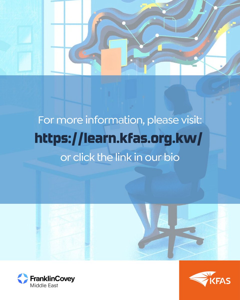 تنظم مؤسسة الكويت للتقدم العلمي (KFAS)، بالتعاون مع Franklin Covey، برنامجًا تدريبيًا بعنوان: «العادات السبع للأشخاص الأكثر فعالية»، وذلك خلال الفترة من 30 سبتمبر إلى 2 أكتوبر 2025.
سيُعقد البرنامج في الكويت من الساعة 8:00 صباحًا حتى 3:00 مساءً. خلال هذه الدورة التي تمتد لثلاثة