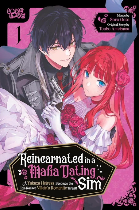 Hello, I'm the original author!
The English edition of the Mafia Dating Sim manga is finally releasing on August 12th!

Artwork by the amazing Goto Sora-sensei @goto_sora!
https://t.co/C5HalLHRTb

"I love you. Please don't bore me, my dear."

Alphabet hashtag… #akumana 
