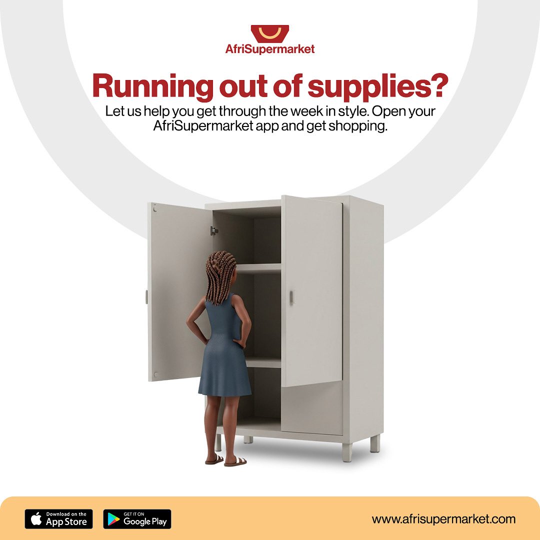 When your cupboard says ‘no’, AfriSupermarket says ‘yes’ 🛒✨ Restock effortlessly — shop online and get it delivered right to your door!
