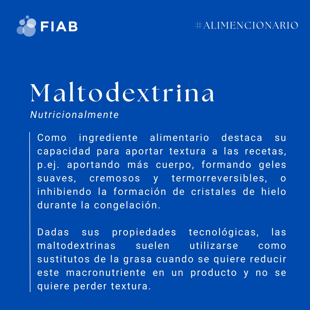 esFIAB's tweet photo. Desvelamos un nuevo concepto del #Alimencionario de #FIAB 📖🍎

Esta vez comenzamos por la letra M. Hablamos de:

🔷 #Maltodextrina https://t.co/gXyGYCyKkG