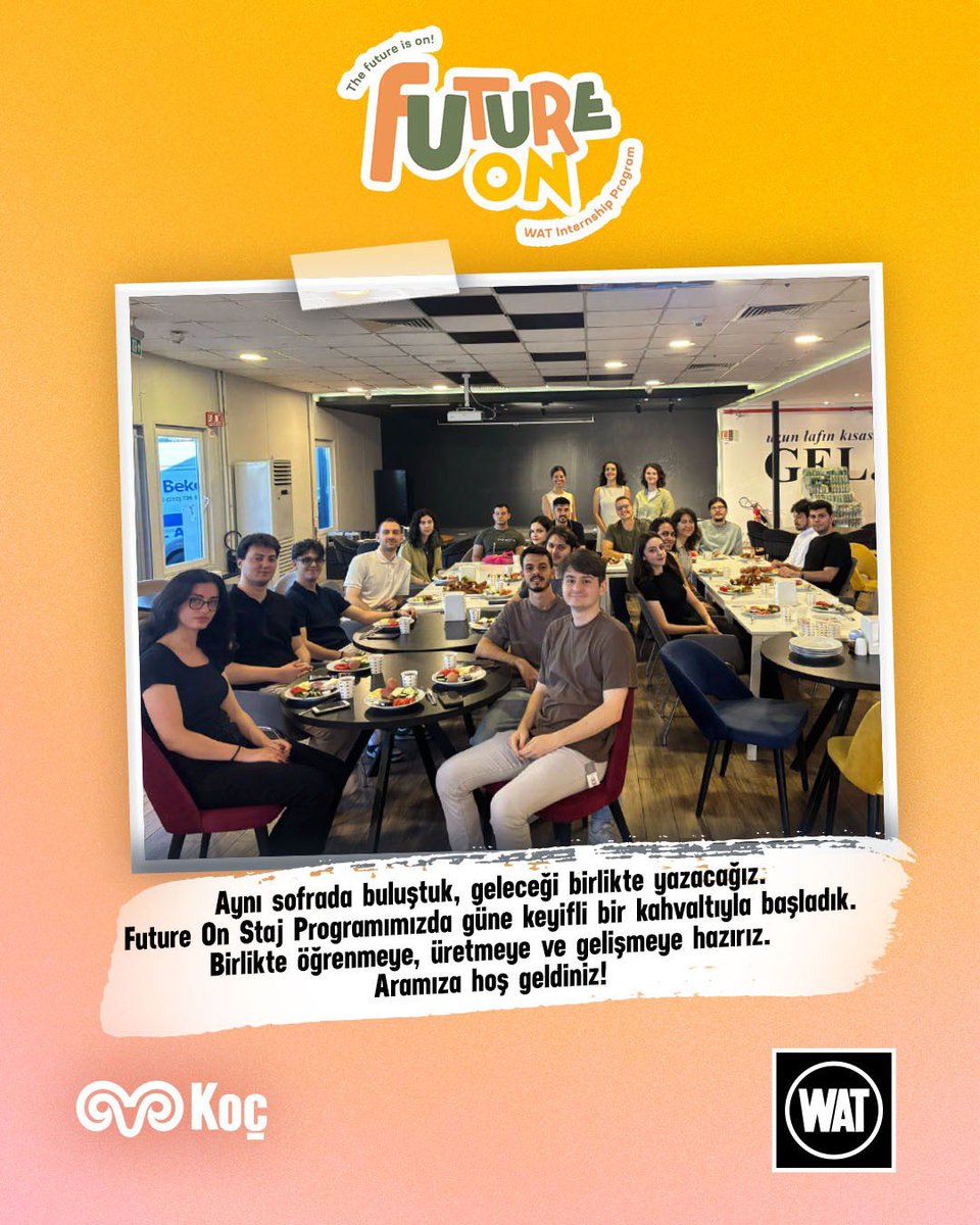 wat_motor's tweet image. Future On Staj Programı’nın ilk gününde stajyerlerimizi keyifli bir kahvaltıyla karşıladık.
Yeni yeteneklerimizle öğrenmeye, üretmeye ve birlikte gelişmeye hazırız. Hoş geldiniz! 🚀✨

#FutureOn #StajProgramı #İlkGün #GelecekYolundaÖnümüzAçık