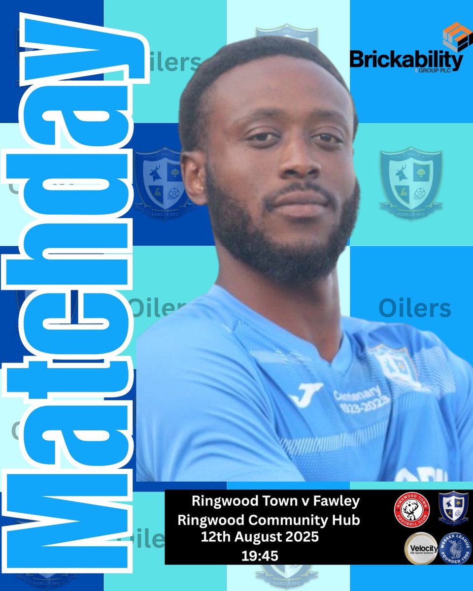fawleyafc's tweet photo. It’s once again match day 

We travel to Ringwood for tonight’s Wessex 1 encounter with Ringwood Town. 

⚽️ Ringwood Town v Fawley
📅 Tuesday 12th August 
⌚️19:45
🏆 Velocity Wessex 1 
🏟️ Ringwood Community Hub
🚘 BH24 3BX
🎟️ £7/ £4 

#uptheoilers https://t.co/ZRUdtFF8Zj