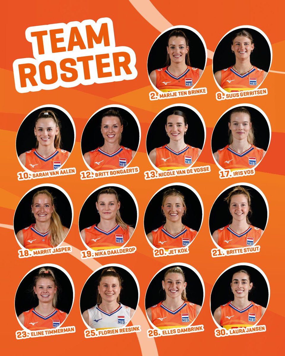 14 players, one #SameDream! 🧡 Dit is onze selectie voor het WK 2025. 🙏🏼

Vandaag vertrekken we voor de laatste voorbereidingen naar China. ✈️ Lees meer via: volleybal.nl/nieuws/selectie

#LetsGoOrange #TeamNL #WWCH #DHLSameDream