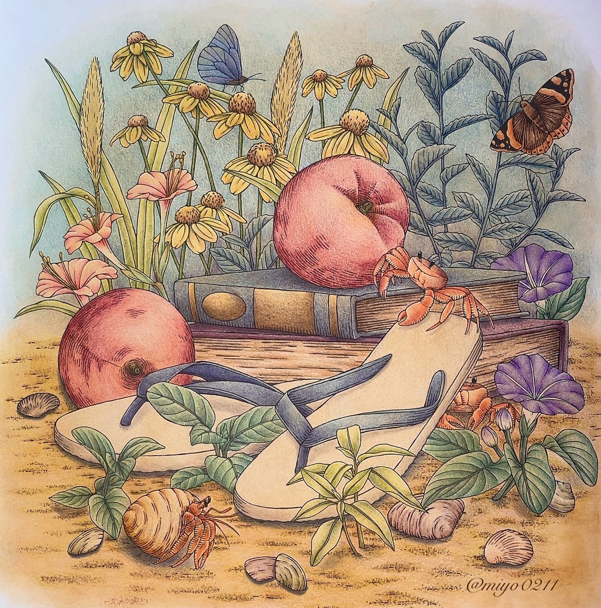 #レオンの足跡をたどれば
#leonsjourney
#江種鹿乃子  
#kanokoegusacoloringbook 
#kanokoegusa 
#ナツメ社

やりたかったのと全然違う仕上がりになったけど、色々と勉強になったので良しとしよう😂