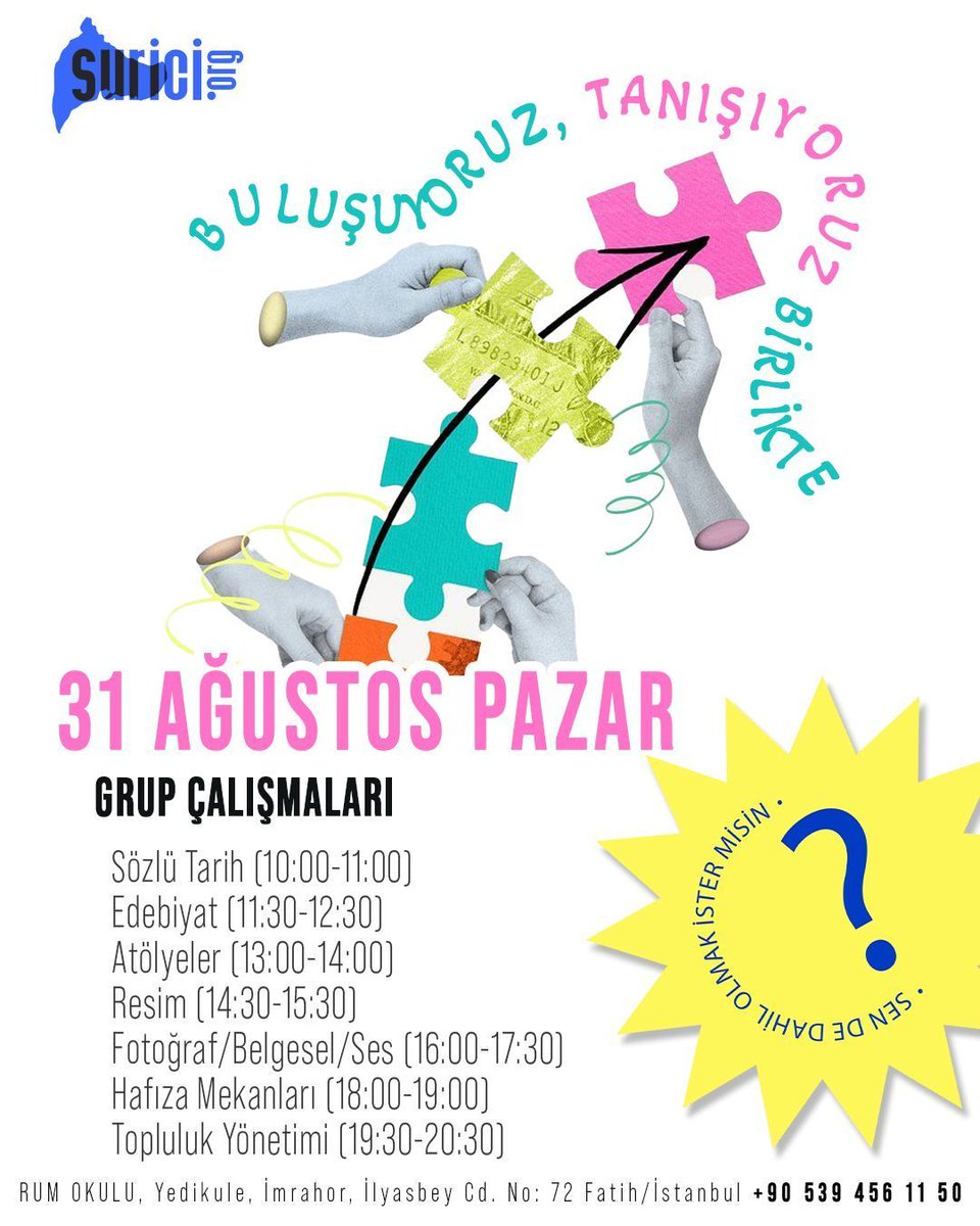 suriçi.Org Topluluğu 31 Ağustos’ta Yedikule’de Buluşuyor 

İstanbul’un tarihsel belleğini, kültürel mirasını ve mahalle hikâyelerini görünür kılmak amacıyla yola çıkan surici.org, ilk yüz yüze gönüllü buluşmasını 31 Ağustos Pazar günü Yedikule’deki