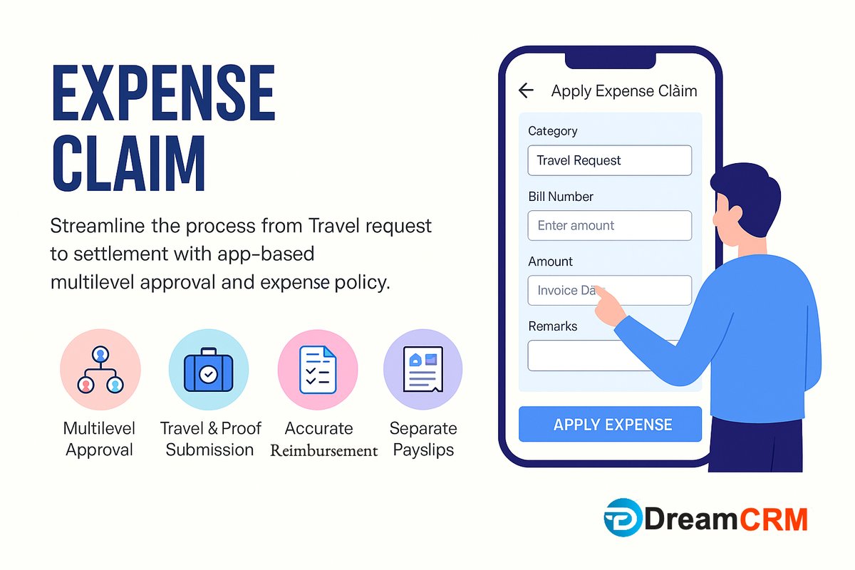 EXPENSE CLAIM

Now hassle-free using the #Dreamfieldforce App by Dreamer Technologies

📞 Contact: +91 97226 11830
🌐 Website: dreamertechs.com

#ExpenseManagement #Dreamfieldforce #DreamerTechnologies #TravelApproval #CRMSoftware #ExpenseTracking #BusinessEfficiency