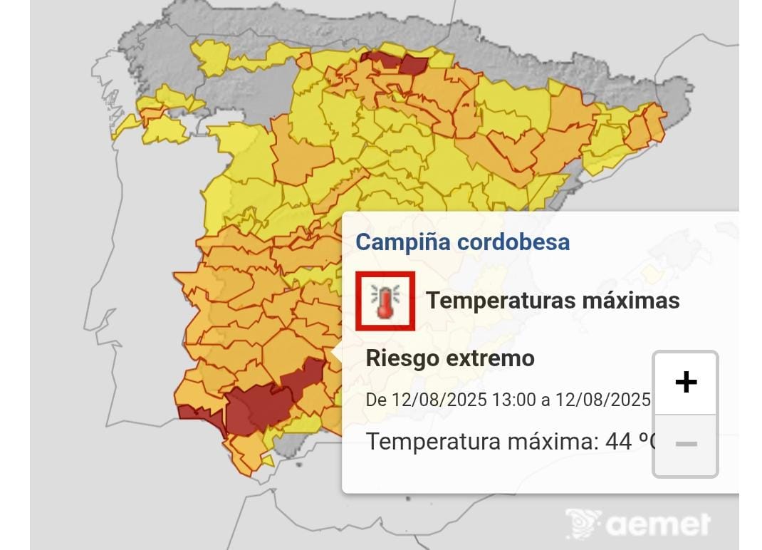 CCOO del Habitat Cordoba (@ccoohabitat_cor) on Twitter photo 12/08/25 📢📢 ALERTA ROJA 🚩🚩 <a href="/AEMET_Andalucia/">AEMET_Andalucía</a> activa la alerta roja por calor extremo en Córdoba llegando a los 44°C y alerta amarilla en la subbética. Hay que activar protocolos por fenómenos atmosféricos.
#ExigePrevencion
<a href="/Joseccooand/">Jose Miguel Sanchez Cano</a>
<a href="/CCOOHabitat_AN/">CCOO del Hábitat de Andalucía</a>
<a href="/CCOOCORDOBA/">CCOO Córdoba</a> 12/08/25 📢📢 ALERTA ROJA 🚩🚩 <a href="/AEMET_Andalucia/">AEMET_Andalucía</a> activa la alerta roja por calor extremo en Córdoba llegando a los 44°C y alerta amarilla en la subbética. Hay que activar protocolos por fenómenos atmosféricos.
#ExigePrevencion
<a href="/Joseccooand/">Jose Miguel Sanchez Cano</a>
<a href="/CCOOHabitat_AN/">CCOO del Hábitat de Andalucía</a>
<a href="/CCOOCORDOBA/">CCOO Córdoba</a>