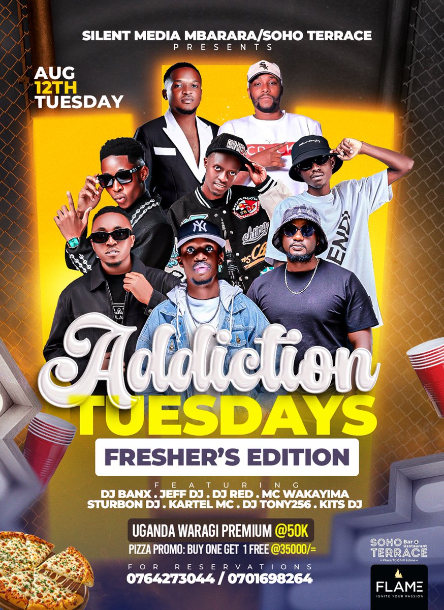 Don't miss out tonight and ofcourse every Tuesday in Mbarara city #AddictionTuesdays
