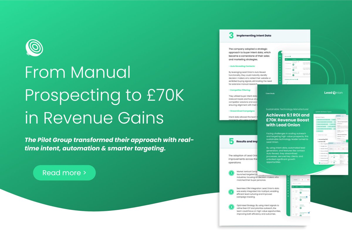 LeadOnion's tweet photo. 🚨 5:1 ROI. £70K in revenue. One game-changing platform.

Here’s how they did it 👇

Read the case study - https://t.co/3nyIunQKzr

#customersuccess #intentdata https://t.co/LYrQhS21y9