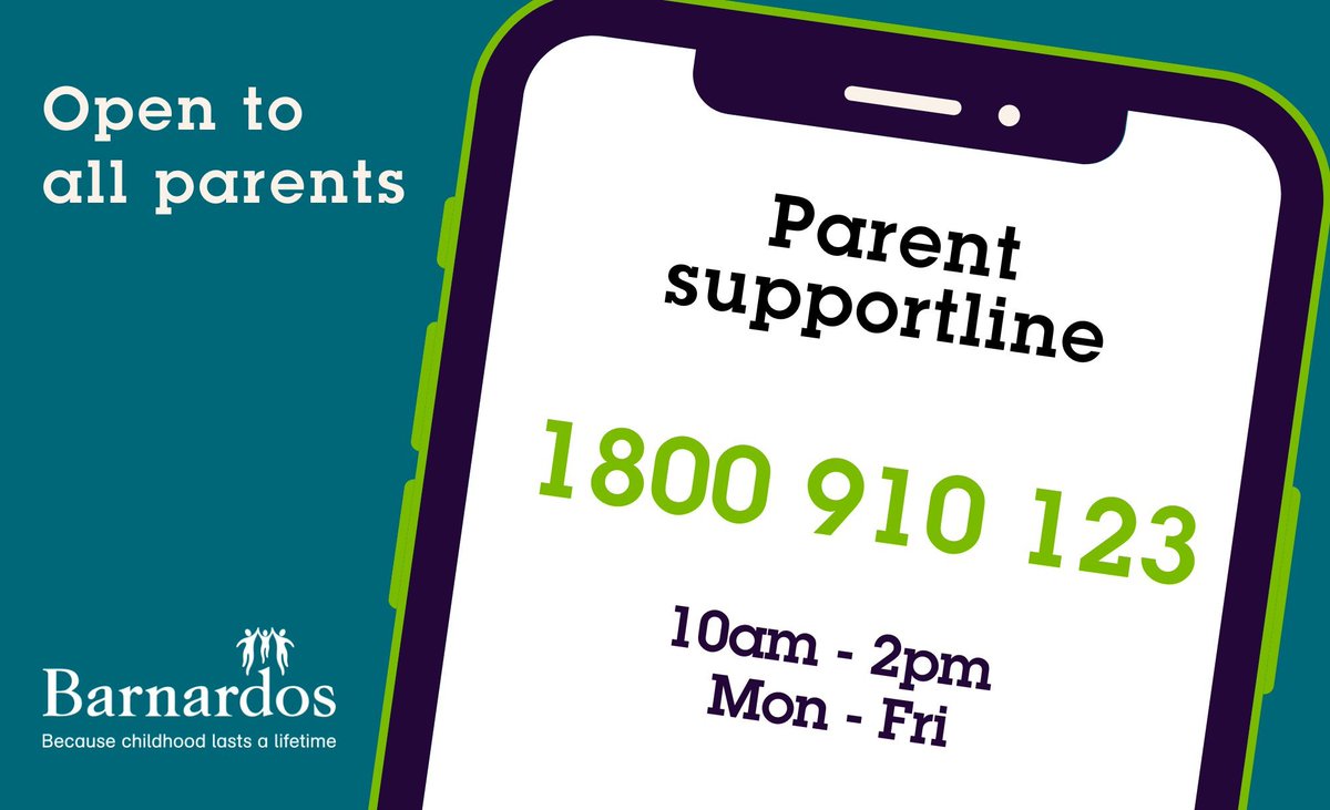 💚 Calling All Parents &amp; Guardians! 💚

If you need advice or support, our professionally staffed Parent Support Line is here for you:

⏰ Hours: 10am - 2pm
🗓️ Days: Monday to Friday
☎️ Phone: 1800 910 123

#BecauseChildhoodLastsALifetime