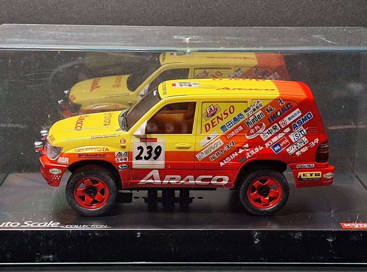 DeliciousGarage's tweet photo. TOYOTA  LANDCRUISER100 PARIS-DAKAR No.239
#京商 #ミニッツ #kyosho #miniz #ランクル #supra #tlc
 #teamlandcruiser #ランドクルーザー #オーバーランド #toyotalandcruiser100 #トヨタ #toyota #asc #オートスケールコレクション https://t.co/AtlAT4USEy