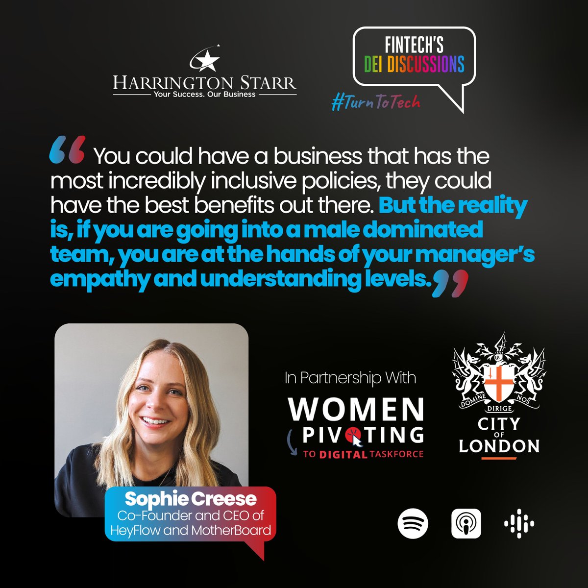 HarringtonStarr's tweet image. On the third episode of FinTech's DEI Discussions #TurntoTech series, Nadia is joined by Sophie Creese, Co-Founder and CEO of HeyFlow and MotherBoard.

harringtonstarr.com/resources/podc…

#FinTechsDEIDiscussions  #HeyFlow #MotherBoard #HarringtonStarr