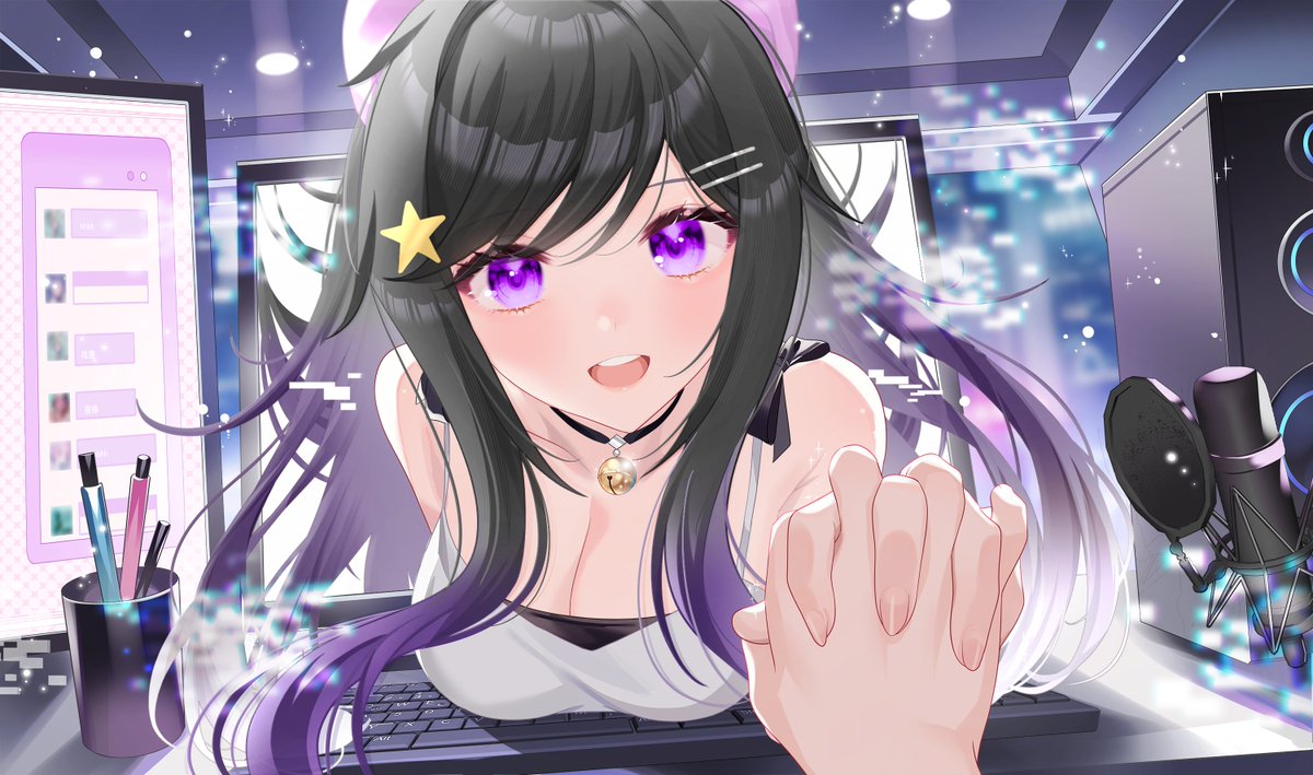 抓到你了!!😊 

 -------   
新委託的插圖模板!! 
#Vtuber #台V #欣希亞