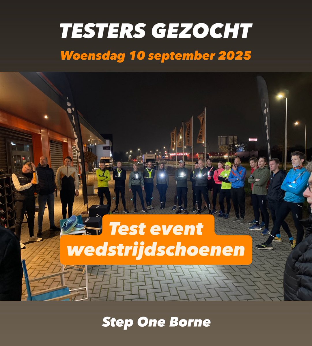 StepOne_Borne's tweet photo. TESTERS GEZOCHT - Wedstrijd hardloopschoenen 

Op zoek naar een snelle tempo schoen voor trainingen of een carbon-schoen waarmee jij jouw PR gaat lopen tijdens een wedstrijd?

Kom dan woensdagavond 10 september naar ons test event!

AANMELDING kan op 
https://t.co/qPqzVOPney https://t.co/QduthrTAZZ