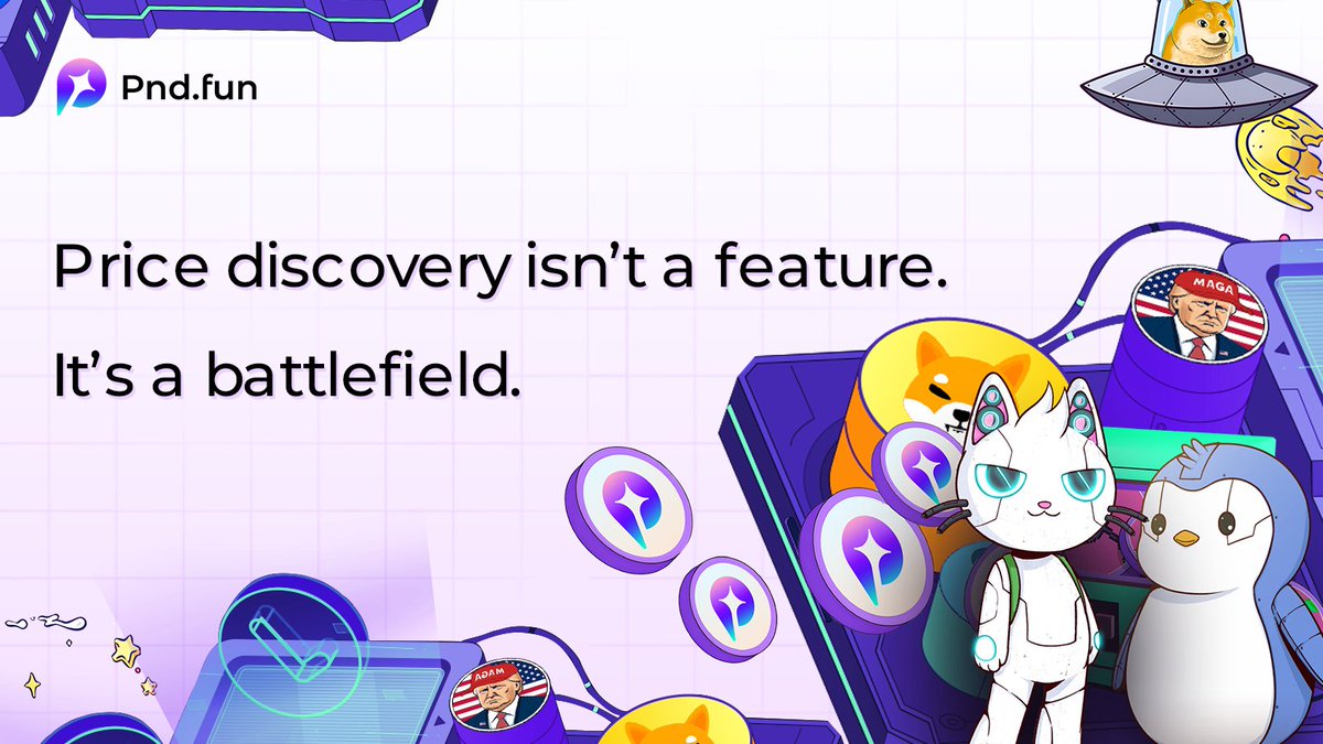 Pnd_fun's tweet photo. 📈 Price discovery isn’t a feature. It’s a battlefield.
Bonding curve = truth serum.
If your meme's weak, the market will let you know.

#Ethereum #Pnd.fun #Solana https://t.co/O6szFn9NZd