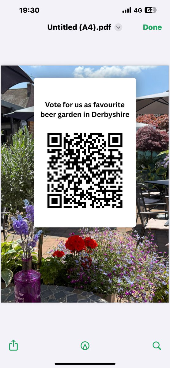 TheHuntersArms's tweet photo. The Hunters Arms has been  short listed for best Beer Garden in Deryshire. Please scan the QR code, follow the link and help us along . Cheers https://t.co/FW1iB5CE3w