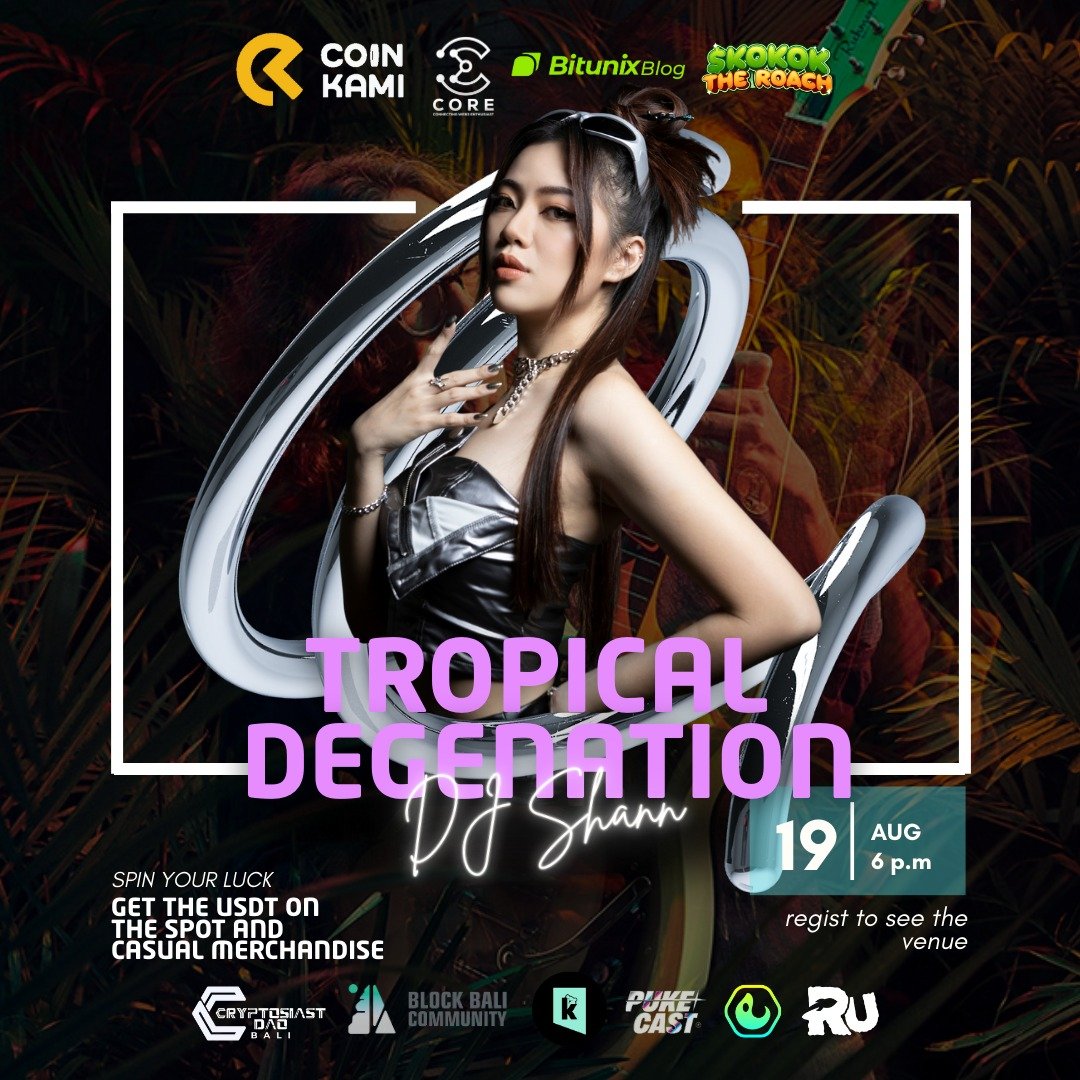 🍹🌴 *TROPICAL DEGENATION* 🌴🍹

Coinfest Asia 2025 just got wilder 
- dive into a night of alpha 
- ⁠panel epic  games
- ⁠the legendary flashmob with global DJ
- ⁠networking with Alphas &amp; KOLs 
all wrapped in tropical island vibes under the Bali moonlight 🌙

Spin your luck –