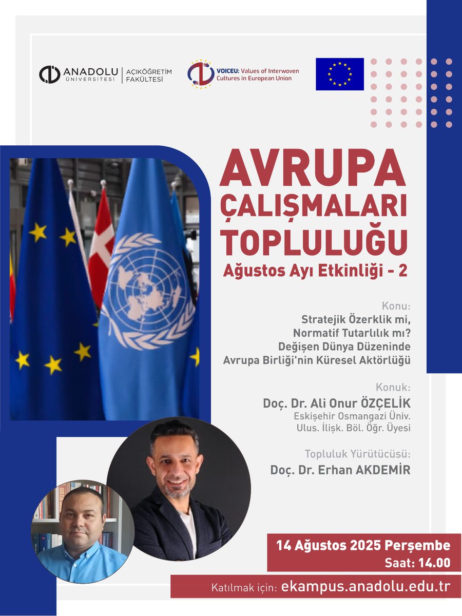 VoiceuProject's tweet photo. 14 Ağustos günü saat 14.00'te https://t.co/FCM57xcBJq adresinden bize katılabilir ve değişen dünyada bir aktör olarak AB'nin yerini Doç.Dr. Ali Onur Özçelik ve @ErhanAkdemirr ile tartışabilirsiniz. Bekleriz 🙋🏻‍♀️ #jeanmonnetmodule #ab #eu https://t.co/Lc50NHfDaj