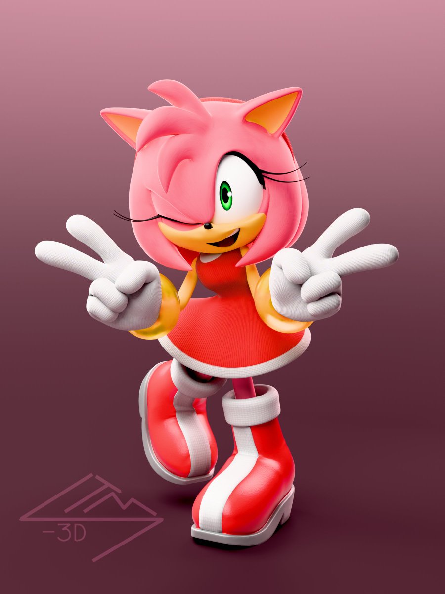 double posting, here's an amy render!!

original rig by <a href="/GameGuyBenn/">Benn</a>, edits and materials by me!
#SonicTheHedgehog #b3d