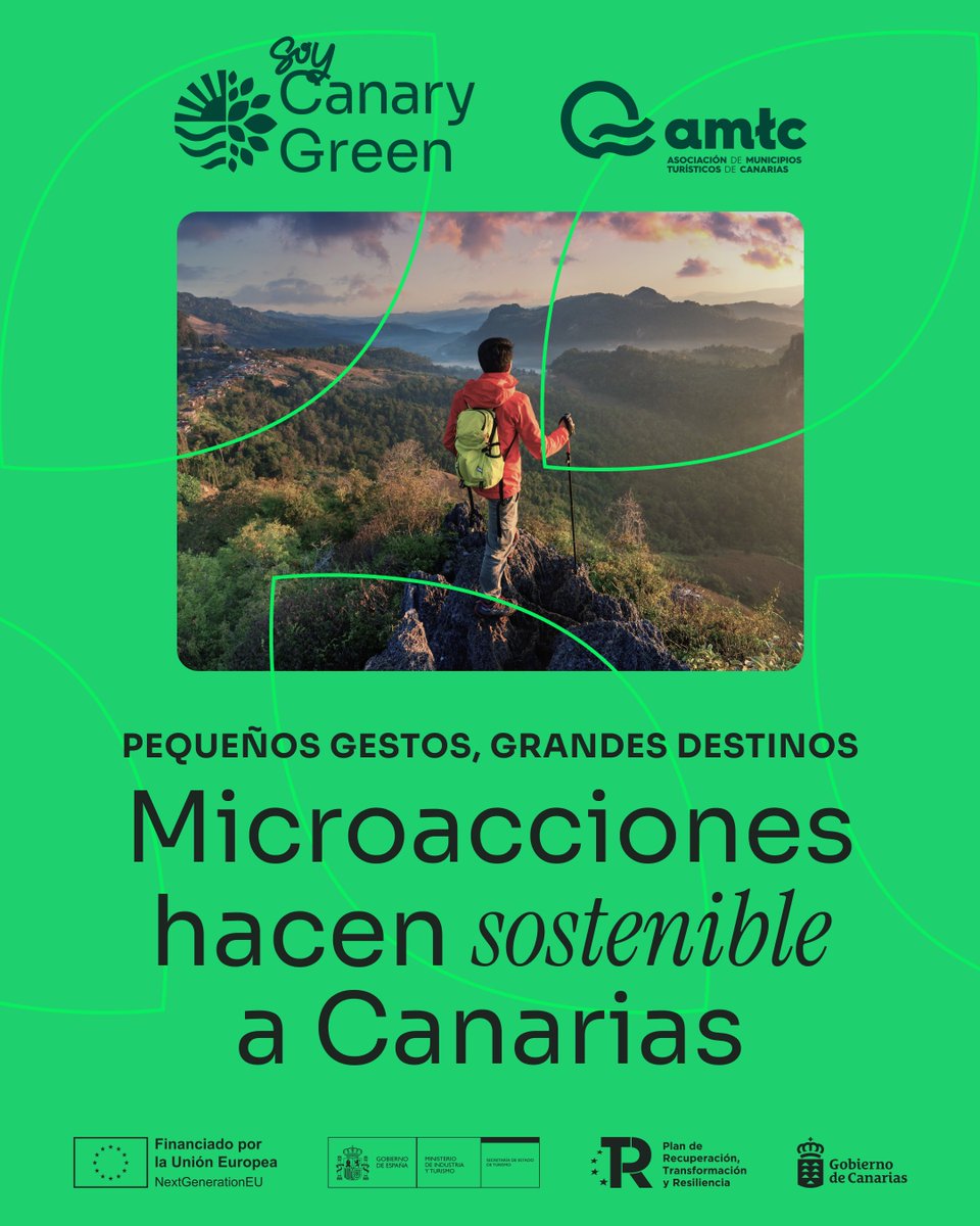 ✈️💚 Viajar no es solo llegar a un destino, es elegir cómo lo hacemos.
Con pequeñas microacciones diarias, cada visitante puede ayudar a conservar la esencia y el futuro de nuestras islas. 🌿
#ViajaConsciente y descubre cómo 👉
canarygreen.amtcanarias.es/microacciones-…