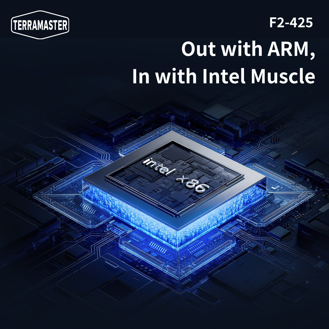 TerraMaster_'s tweet photo. Out with ARM, In with Intel Muscle!💪
🤩Meet TerraMaster F2-425: 2-Bay Home Network Storage. Ditching ARM for a powerful Intel x86 CPU means 40%+ faster performance than its predecessors.
More info: https://t.co/JiUlYc77CI
#TerraMaster #NAS #homenas #Intelx86 #desksetup https://t.co/odOjyVNVs4
