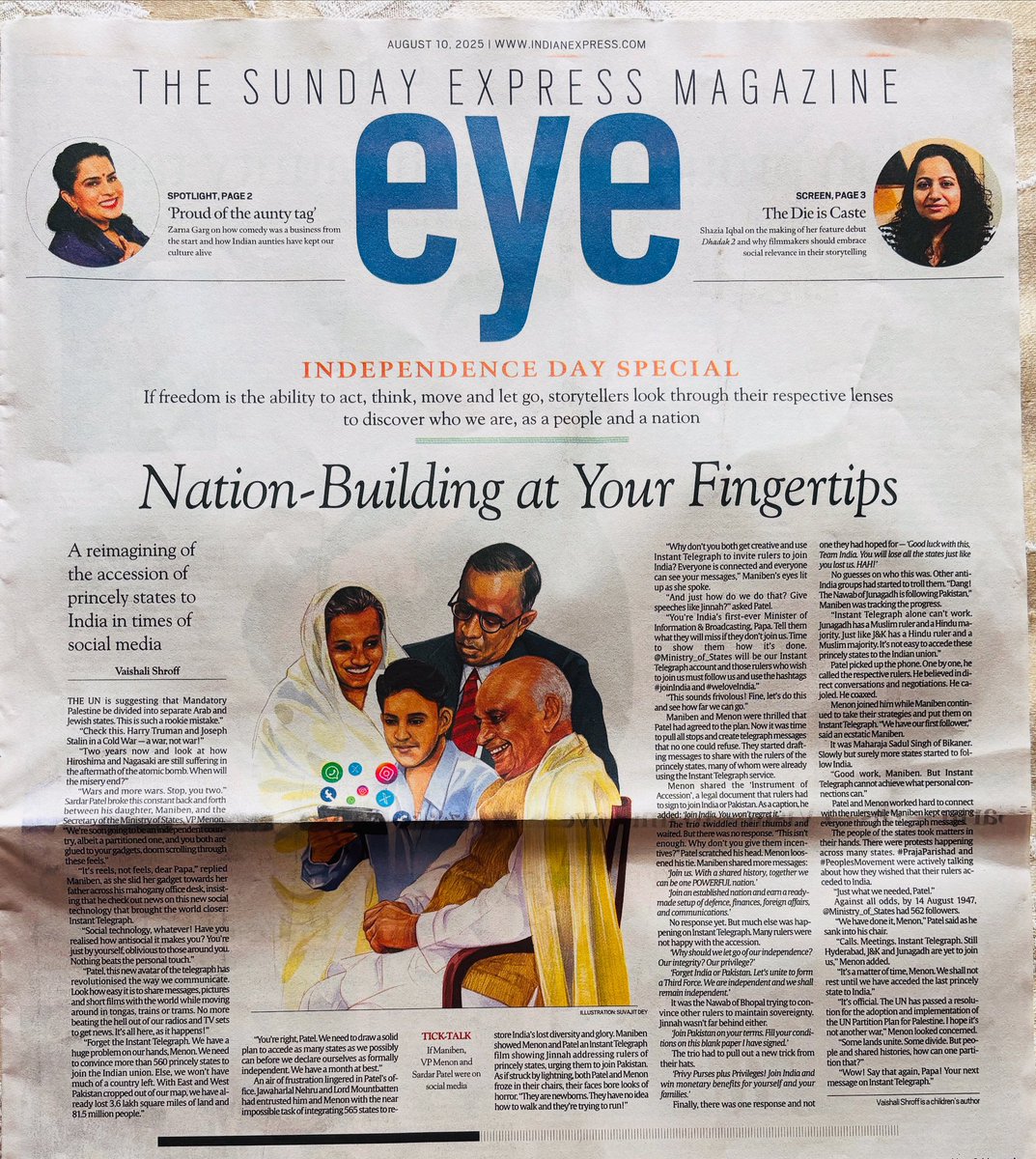 *Nation-building at Your Fingertips*

Reimagining the accession of princely states to the Indian union in times of social media.

My story on the front page of the #independencedayspecial of Eye, The Sunday Express Magazine by <a href="/IndianExpress/">The Indian Express</a> 

#jaihind