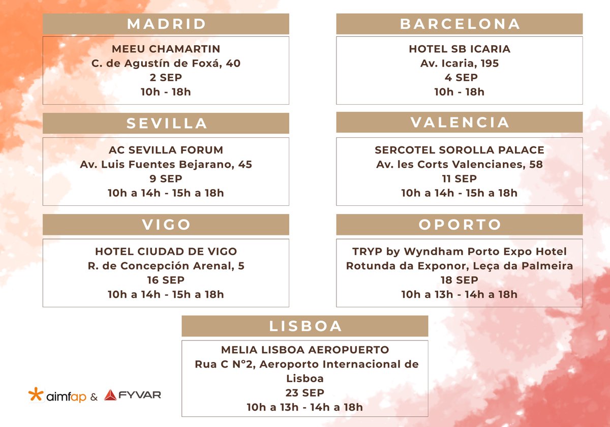 aimfap's tweet image. 🍂 𝐑𝐨𝐚𝐝 𝐒𝐡𝐨𝐰𝐬 𝐎𝐭𝐨𝐧̃𝐨 ‘𝟐𝟓 🍂
¿Aún no tienes tu entrada? 🎟️
📍 ¡No te pierdas el evento en tu ciudad más cercana! Las mejores empresas del sector estarán esperándote.
✅ Inscríbete con tiempo y recibe tu acreditación gratis.
aimfap.com/roadshows-oton…
¡Te esperamos!