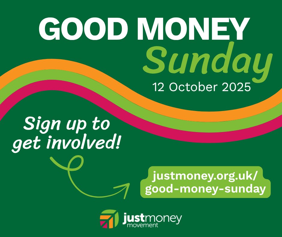 📣 It is exactly 2 months until Good Money Sunday 2025! 📣 

Sign up for resources and ideas to help you, your church and wider community reflect and act around a good and just use of money. 

👉 Find out more and sign up here: justmoney.org.uk/good-money-sun…