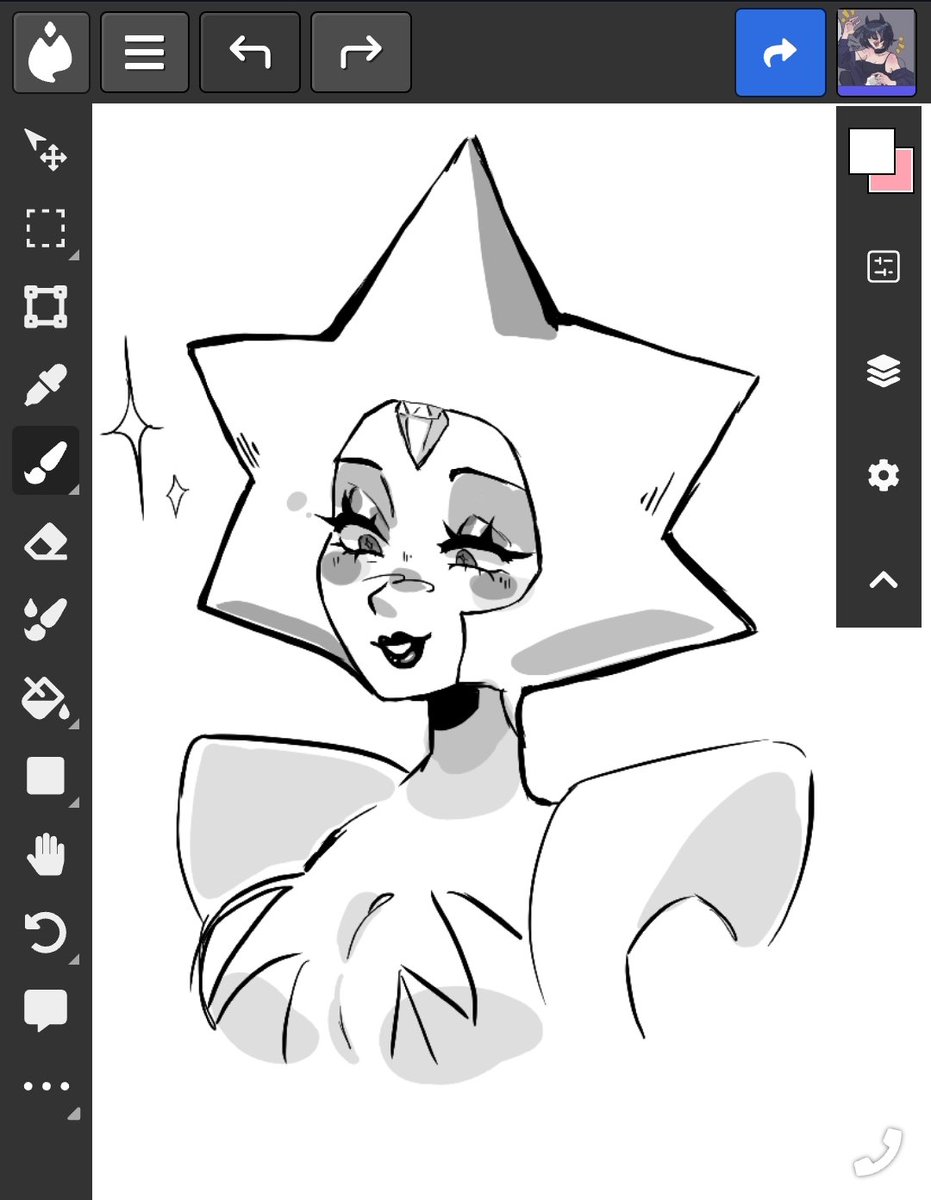 My bf told me to draw White Diamond from #StevenUniverse but a lilttle bit gooner 😭😭
should i render her?