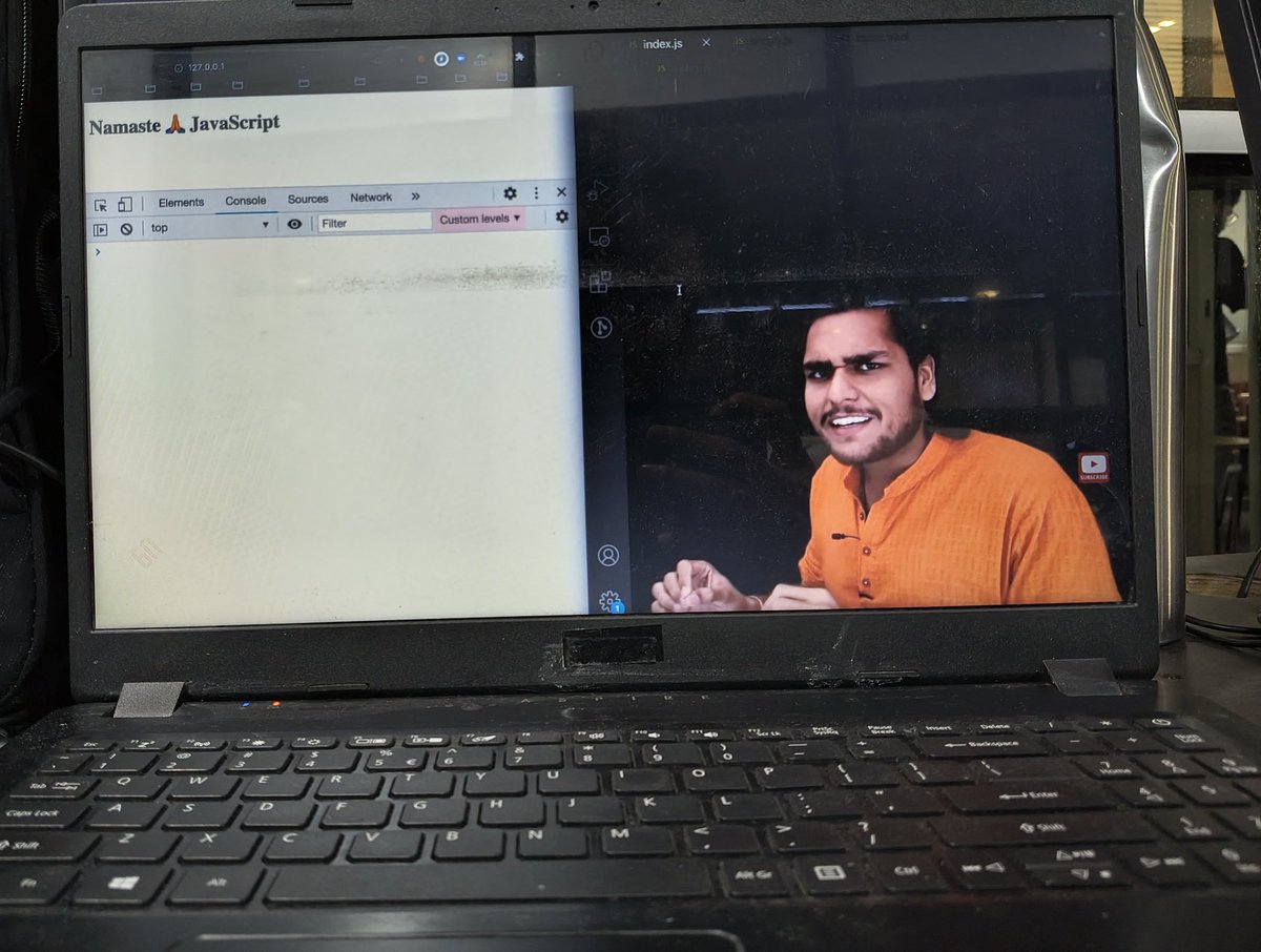 Royalrajputama6's tweet image. 🧠 Day 19 – Namaste JS (Ep 5–8)
✅ Hoisting: var→undefined, let/const→TDZ, funcs hoisted
✅ Funcs as values, scope chain decides access
✅ Empty JS → GEC, global=window
✅ Undefined=declared no value, Not defined=never declared
#NamasteJavaScript #JavaScript #100DaysOfCode