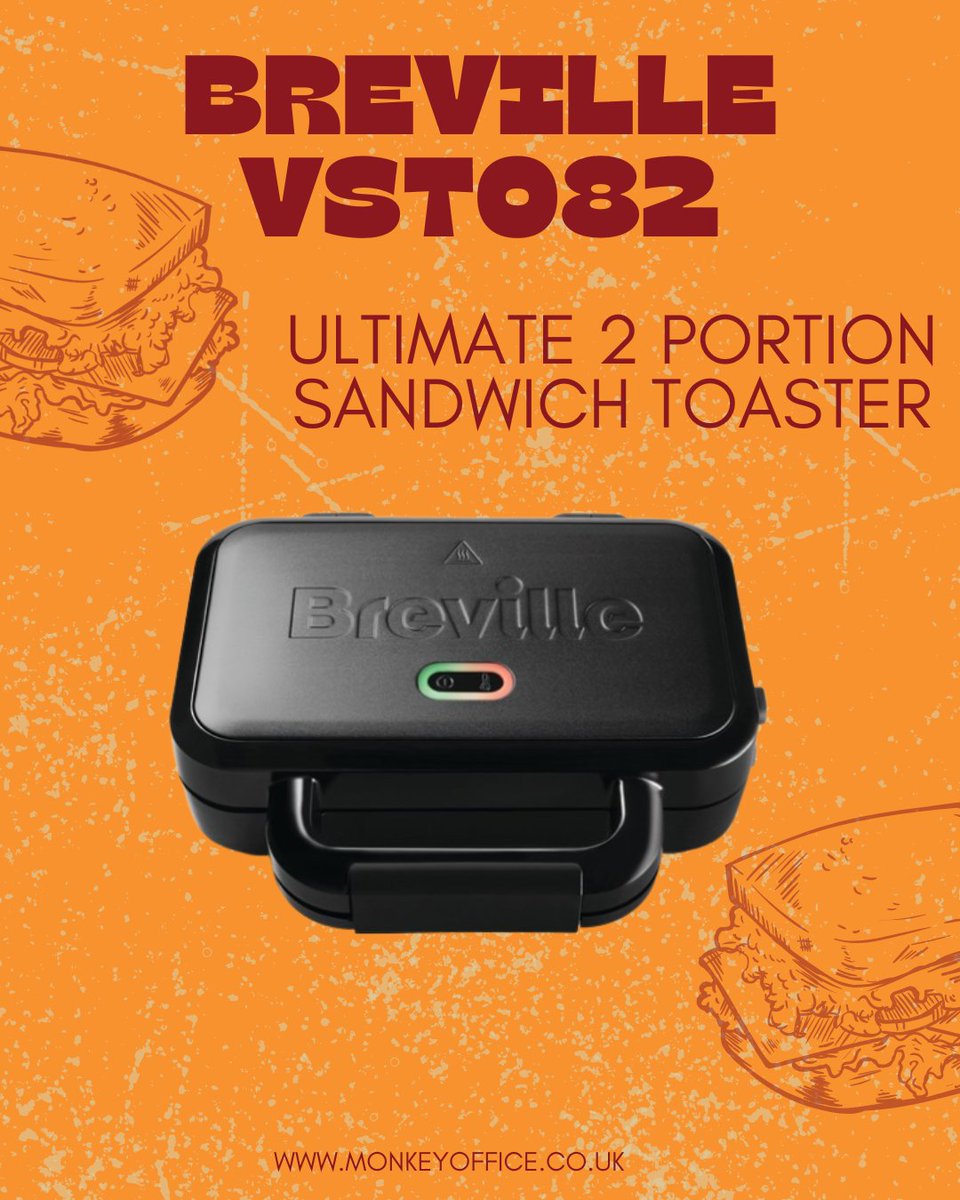 This Ultimate Deep Fill toastie maker features a fully enclosed plate system to accommodate different bread sizes, with 20% more room for ingredients than previous models. 

Shop below:
monkeyoffice.co.uk/catering/appli…