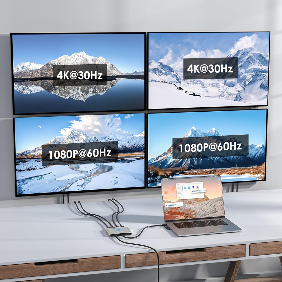 WavlinkOfficial's tweet image. 🚀1 #Adapter,4 Displays!The #WAVLINK Quad #Monitor Adapter works with #M1/#M2/#M3/#M4 #Macs—two 4K@30Hz + two 1080p@60Hz! #MacTech #MultiMonitor #4K #Productivity #Coding #DayTrading #MacBookPro #TechGadgets #USB4 #Thunderbolt #WorkFromHome #Developer #Finance #Design #RemoteWork