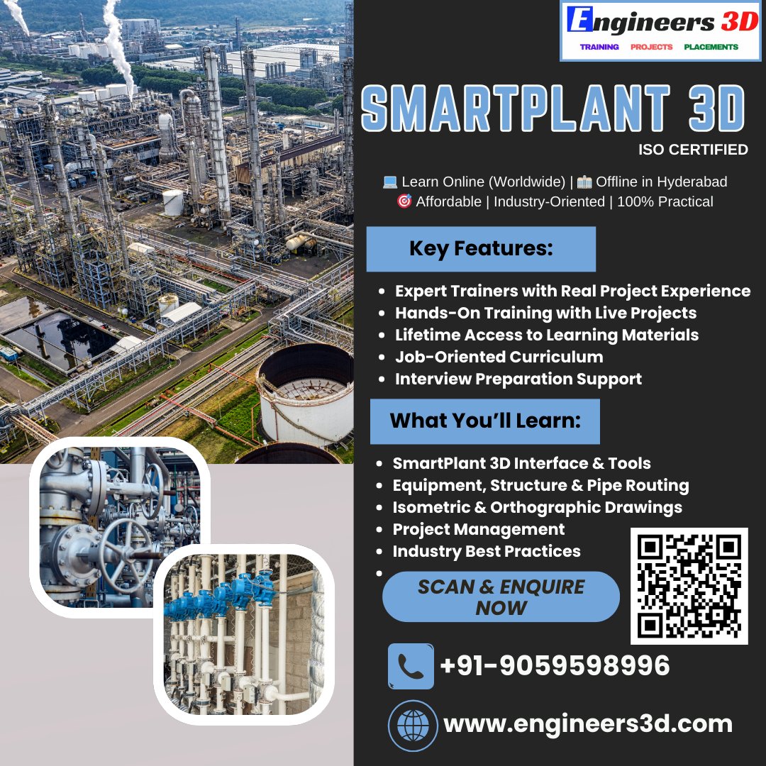 Engineers3d's tweet image. For enquiry click the link - forms.gle/jtiKw7pNAag5Lw…
Level up your career with Piping Engineering – SP3D! 🚀 Learn from global experts 🌍 Affordable, practical &amp;amp; future-ready! Join the 3D revolution today! 🔥
#SP3D #PipingEngineering #Engineers3D #SmartPlant3D #OnlineTraining