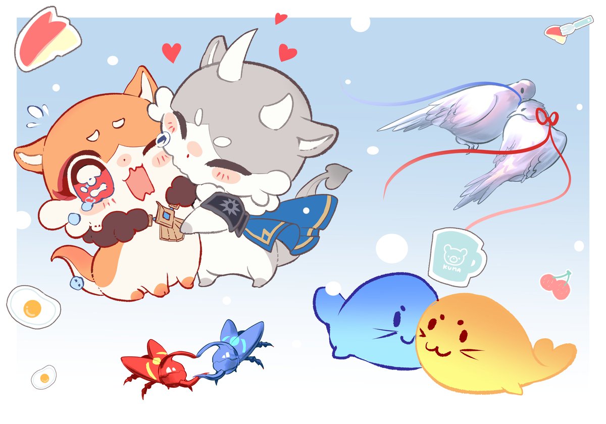 AsterCatto's tweet photo. #phaidei in their small pets area 💙🧡 https://t.co/9khNV4vloZ